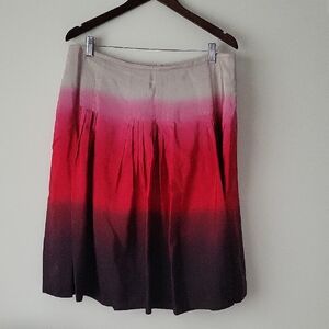 Jones New York Collection Women's Red Ombré Silk Skirt- Size 16